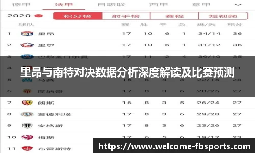 里昂与南特对决数据分析深度解读及比赛预测